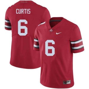 Men's Ohio State Buckeyes #6 Kory Curtis Red Nike NCAA College Football Jersey Real HQN1044VP